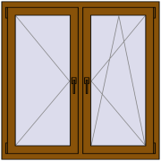 REHAU OPTIMUM EURO-DESIGN 70 1160x1160 mm GOLDEN OAK two-sided