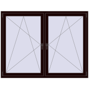 Tilt-and-Turn 1755x1340 mm REHAU ENERGY-SAVING SYNEGO MD CHOCOLATE_BROWN two-sided