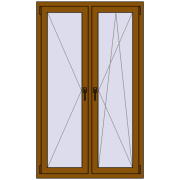 Tilt-and-Turn 1000x1650 mm REHAU OPTIMUM EURO-DESIGN 70 GOLDEN OAK two-sided