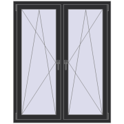 REHAU OPTIMUM EURO-DESIGN 70 1200x1500 mm ANTHRACITE_GREY_GLATT two-sided