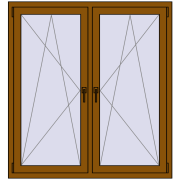 REHAU ENERGY-SAVING SYNEGO MD 1320x1385 mm GOLDEN OAK dwustronny