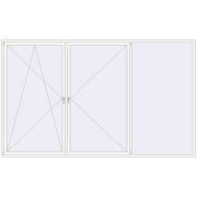 Okna skrzydłowe 3800x2300 mm REHAU ENERGY-SAVING SYNEGO MD RAL 9016 Traffic white dwustronny