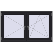 REHAU ENERGY-SAVING SYNEGO MD 1450x850 mm BLACK_ULTI-MATT dwustronny