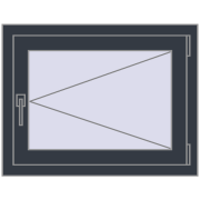 REHAU OPTIMUM EURO-DESIGN 70 750x580 mm ANTHRACITE_GREY_STRUKTURAL two-sided