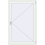 REHAU OPTIMUM EURO-DESIGN 70 1000x1600 mm RAL 9016 Traffic white two-sided