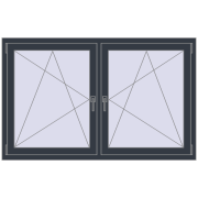 REHAU ENERGY-SAVING SYNEGO MD 1635x995 mm ANTHRACITE_GREY_STRUKTURAL dwustronny