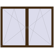 Okna skrzydłowe 2600x2000 mm REHAU ENERGY-SAVING SYNEGO MD DARK_OAK dwustronny