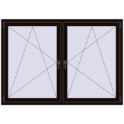 Tilt-and-Turn 1770x1235 mm REHAU ENERGY-SAVING SYNEGO MD BLACK_BROWN two-sided