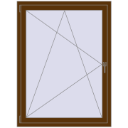 Tilt-and-Turn 1050x1350 mm CLASICTHERM 70 WALNUT two-sided