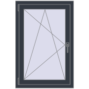 REHAU OPTIMUM EURO-DESIGN 70 650x1100 mm ANTHRACITE_GREY_STRUKTURAL two-sided