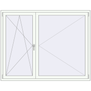 REHAU OPTIMUM EURO-DESIGN 70 1800x1420 mm RAL 9016 Traffic white two-sided