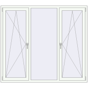 REHAU ENERGY-SAVING SYNEGO MD 1800x1600 mm RAL 9016 Traffic white two-sided