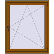 REHAU OPTIMUM EURO-DESIGN 70 1000x1200 mm GOLDEN OAK two-sided