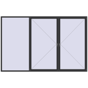 Okna skrzydłowe 3600x2300 mm REHAU OPTIMUM EURO-DESIGN 70 ANTHRACITE_GREY_GLATT dwustronny Okna skrzydłowe 3600x2300 mm REHAU OPTIMUM EURO-DESIGN 70 ANTHRACITE_GREY_GLATT dwustronny