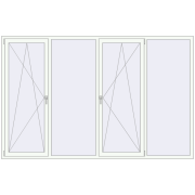 Okna skrzydłowe 2800x1800 mm REHAU ENERGY-SAVING SYNEGO MD RAL 9016 Traffic white dwustronny