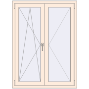 REHAU OPTIMUM EURO-DESIGN 70 1000x1350 mm CREAME_WHITE_50L-2 two-sided
