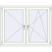 REHAU OPTIMUM EURO-DESIGN 70 1270x1050 mm RAL 9016 Traffic white two-sided