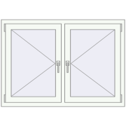 REHAU OPTIMUM EURO-DESIGN 70 1250x880 mm RAL 9016 Traffic white two-sided