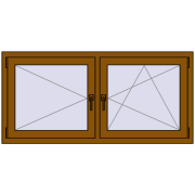 REHAU OPTIMUM EURO-DESIGN 70 1460x700 mm GOLDEN OAK two-sided