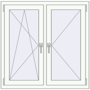 REHAU ENERGY-SAVING SYNEGO MD 1060x1050 mm RAL 9016 Traffic white two-sided