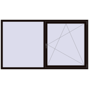 REHAU OPTIMUM EURO-DESIGN 70 2300x1300 mm BLACK_BROWN two-sided