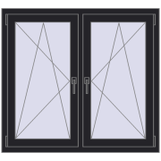 REHAU ENERGY-SAVING SYNEGO MD 1230x1070 mm BLACK_ULTI-MATT dwustronny