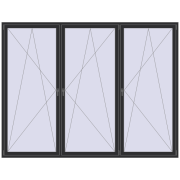 REHAU OPTIMUM EURO-DESIGN 70 3000x2300 mm ANTHRACITE_GREY_GLATT two-sided