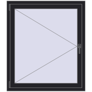 REHAU ENERGY-SAVING SYNEGO MD 1000x1150 mm BLACK_ULTI-MATT two-sided