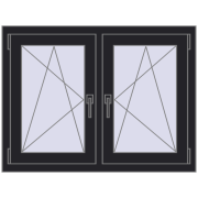 Okna skrzydłowe 1005x755 mm REHAU ENERGY-SAVING SYNEGO MD BLACK_ULTI-MATT dwustronny