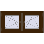 Okna skrzydłowe 990x500 mm REHAU OPTIMUM EURO-DESIGN 70 DARK_OAK dwustronny