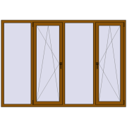 Okna skrzydłowe 2300x1600 mm REHAU OPTIMUM EURO-DESIGN 70 GOLDEN OAK dwustronny