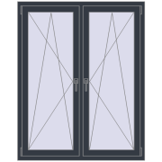 REHAU ENERGY-SAVING SYNEGO MD 1200x1500 mm ANTHRACITE_GREY_STRUKTURAL two-sided