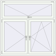 REHAU OPTIMUM EURO-DESIGN 70 1500x1500 mm RAL 9016 Traffic white two-sided