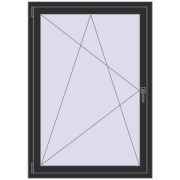 REHAU OPTIMUM EURO-DESIGN 70 950x1350 mm ANTHRACITE_GREY_GLATT two-sided