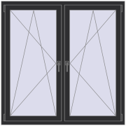 REHAU OPTIMUM EURO-DESIGN 70 1400x1400 mm ANTHRACITE_GREY_GLATT two-sided