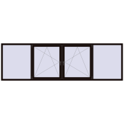 REHAU OPTIMUM EURO-DESIGN 70 3600x1100 mm BLACK_BROWN two-sided