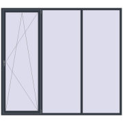 Okna skrzydłowe 2700x2400 mm KORSA BRILLANT DESIGN ANTHRACITE_GREY_STRUKTURAL dwustronny