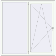 REHAU ENERGY-SAVING SYNEGO MD 1675x1690 mm RAL 9016 Traffic white two-sided