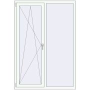 REHAU ENERGY-SAVING SYNEGO MD 1250x1799 mm RAL 9016 Traffic white two-sided