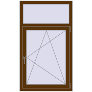 Tilt-and-Turn 800x1370 mm EPSILON OPTIMA WALNUT two-sided