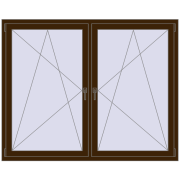 Tilt-and-Turn 1755x1400 mm REHAU ENERGY-SAVING SYNEGO MD DARK_OAK two-sided