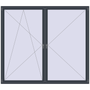 REHAU ENERGY-SAVING SYNEGO MD 2500x2200 mm ANTHRACITE_GREY_STRUKTURAL two-sided