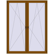 Okna skrzydłowe 1800x2350 mm REHAU ENERGY-SAVING SYNEGO MD GOLDEN OAK dwustronny