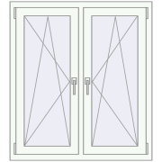 REHAU OPTIMUM EURO-DESIGN 70 1000x1116 mm RAL 9016 Traffic white two-sided