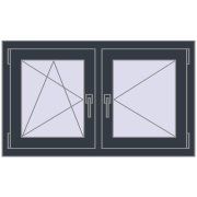REHAU OPTIMUM EURO-DESIGN 70 1000x600 mm ANTHRACITE_GREY_STRUKTURAL two-sided