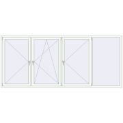 REHAU OPTIMUM EURO-DESIGN 70 3300x1420 mm RAL 9016 Traffic white two-sided