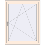 REHAU OPTIMUM EURO-DESIGN 70 1000x1250 mm CREAME_WHITE_50L-2 two-sided