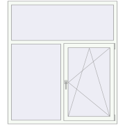 REHAU ENERGY-SAVING SYNEGO MD 1495x1675 mm RAL 9016 Traffic white two-sided