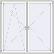 Okna skrzydłowe 1900x1900 mm KORSA BRILLANT DESIGN RAL 9016 Traffic white dwustronny