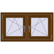 Okna skrzydłowe 990x545 mm EPSILON OPTIMA WALNUT dwustronny Okna skrzydłowe 990x545 mm EPSILON OPTIMA WALNUT dwustronny